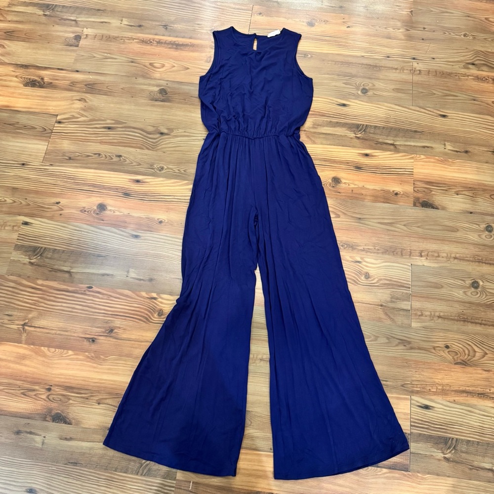 Beeson River Navy Sleeveless Wide-Leg Jumpsuit